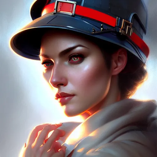 Image similar to Portrait of a seductive lady engineer, highly detailed, digital painting, artstation, concept art, smooth, sharp focus, illustration by Artgerm and Tom Bagshaw and Greg Rutkowski
