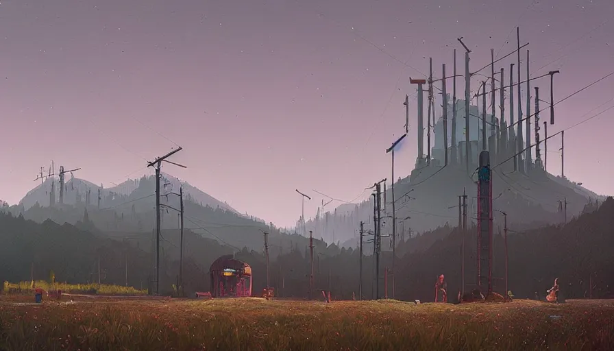 Image similar to Ben Howard by Simon Stålenhag resimlerinde