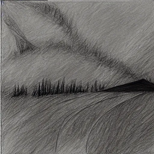 Image similar to Award-winning abstract pencil sketch of the Muskeg