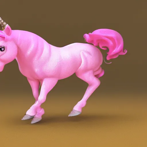 Image similar to an invisible pink unicorn, photorealistic