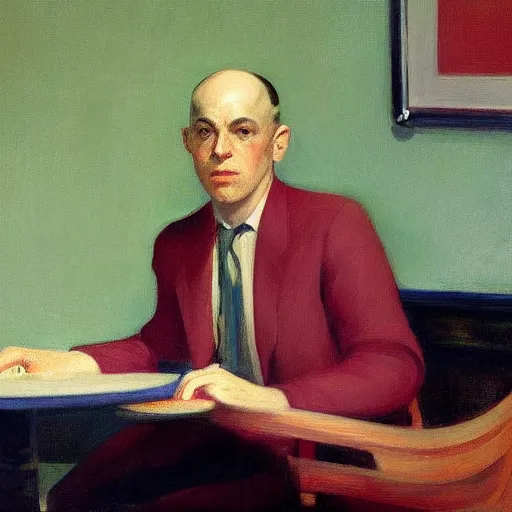 Prompt: a realistic john barilaro portrait, by edward hopper,