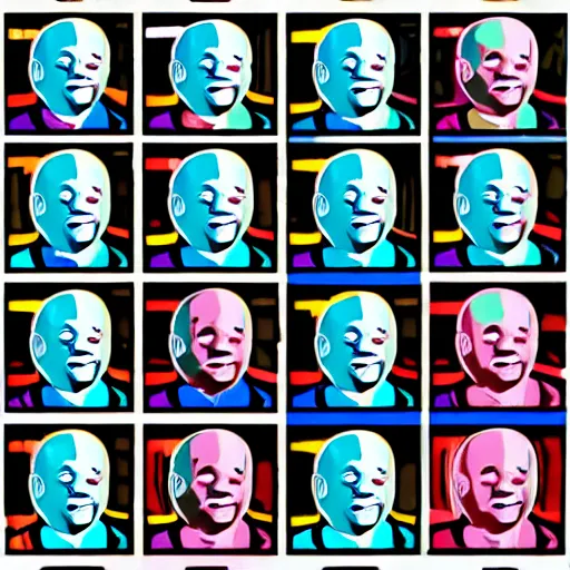 Image similar to Mr. Clean in the style of Andy Warhol