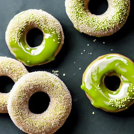 Prompt: green tea donuts