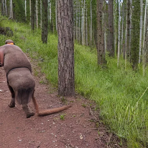 Image similar to homer simpson trail cam footage 8k hyper-realistic