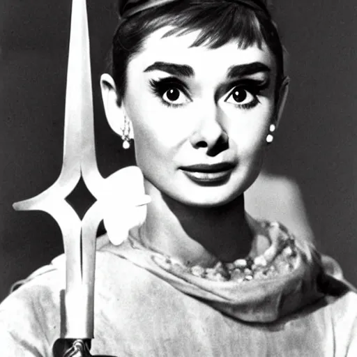 Image similar to Audrey Hepburn as Joan of arc