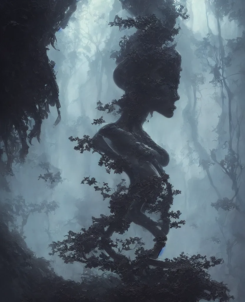 Image similar to realistic photography from space of planet earth devoured by a black fungus, deep focus, intricate, elegant, highly detailed, foggy, misterious, digital painting, artstation, concept art, matte, sharp focus, art by artgerm and greg rutkowski and alphonse mucha