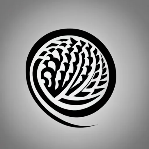 Prompt: black logo romanesco simple side view, white background, sharp edges, symetrical