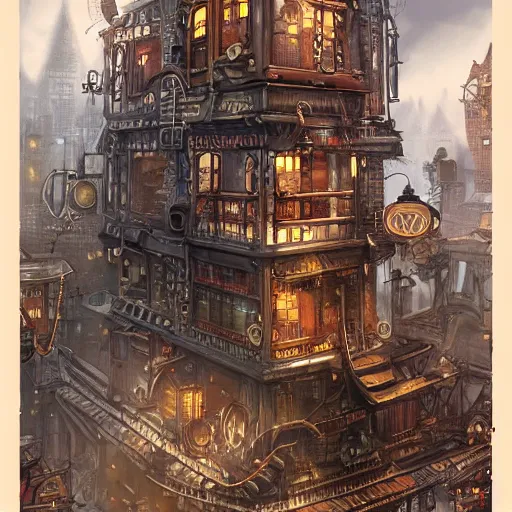 Prompt: city, steampunk style, fantasy style, super high detail, super high quality, talented artist, trending on artstation
