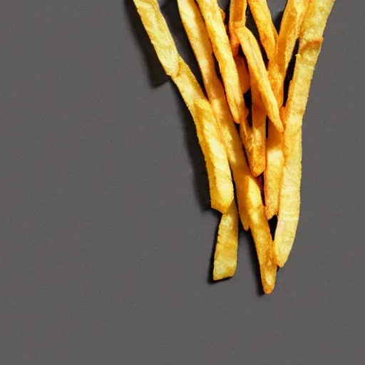 Image similar to photo of [ a single salted french fry chip ] shaped like that looks like ( stephen fry ) [ as a pixar character ] [ hybrid ] intercross mix cinematic lighting