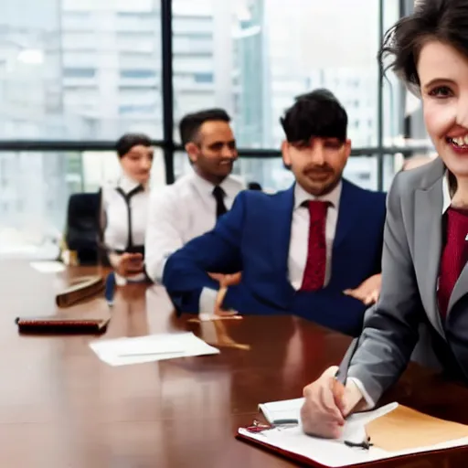 Image similar to rats wearing business suits in an office, wide angle