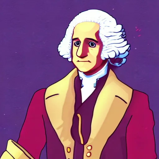 Image similar to anime george washington, colorful, fantastic lighting, pixel art, 1 6 bits, 2 d