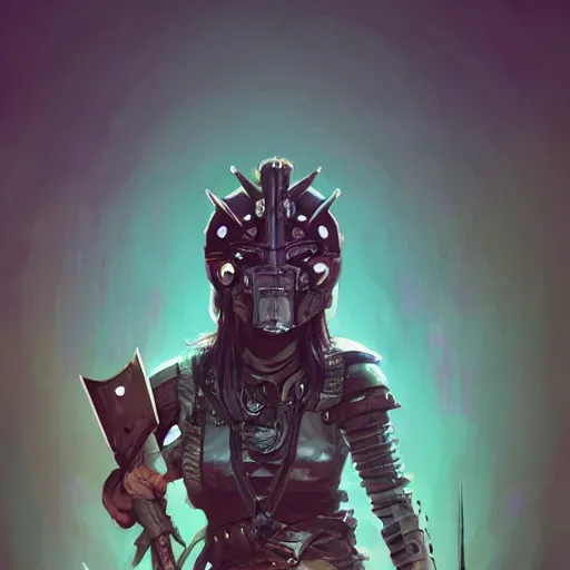 Image similar to cyberpunk viking helmet mask warrior goddess robot ninja fantasy, art gta 5 cover, official fanart behance hd artstation by jesper ejsing, by rhads, makoto shinkai and lois van baarle, ilya kuvshinov, ossdraws