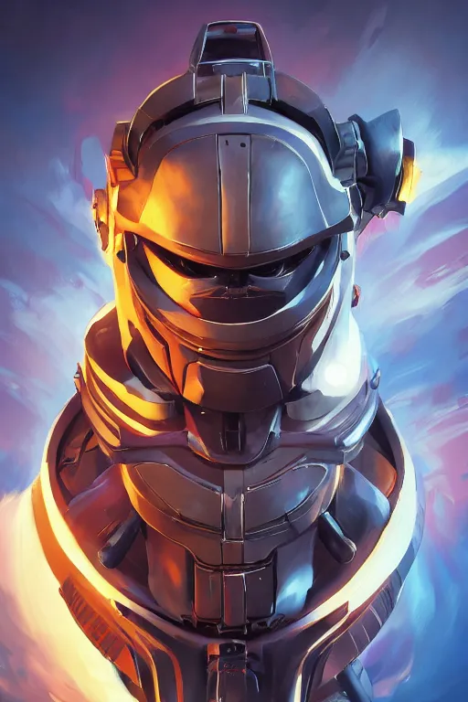 Image similar to epic mask helmet robot ninja portrait stylized as fornite style game design fanart by concept artist gervasio canda, behance hd by jesper ejsing, by rhads, makoto shinkai and lois van baarle, ilya kuvshinov, rossdraws global illumination radiating a glowing aura global illumination ray tracing hdr render in unreal engine 5