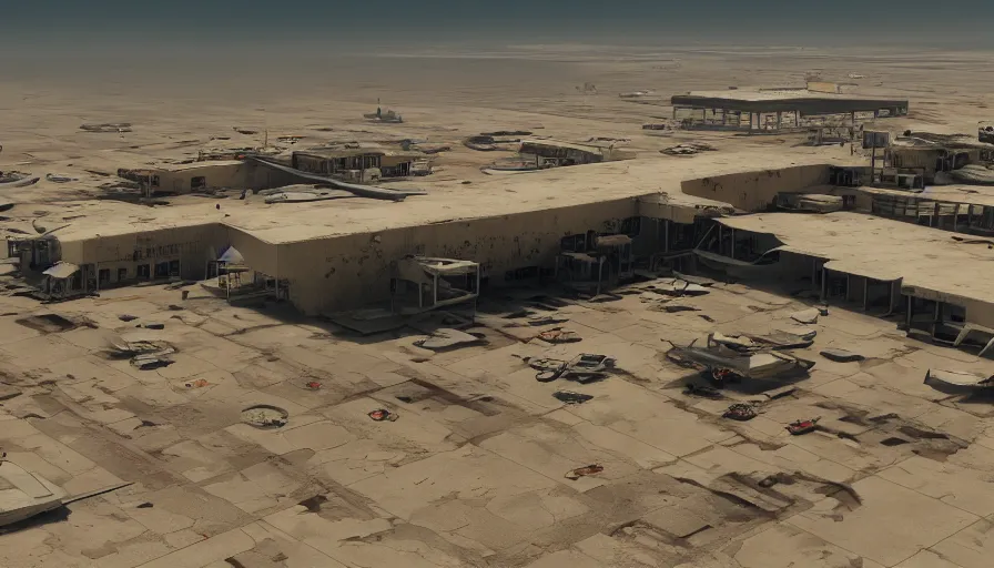 Image similar to Abandoned dusty airport, hyperdetailed, artstation, cgsociety, 8k