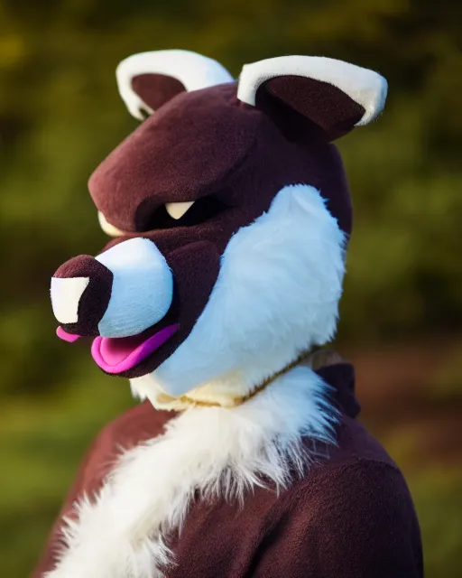 Prompt: portrait photo still of asriel dreemurr fursuit, 8 k, 8 5 mm f 1. 8