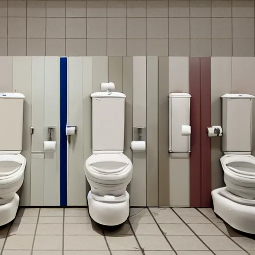 Image similar to toilets populated by