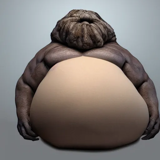 Image similar to hyper realistic sculpture of an obese monster