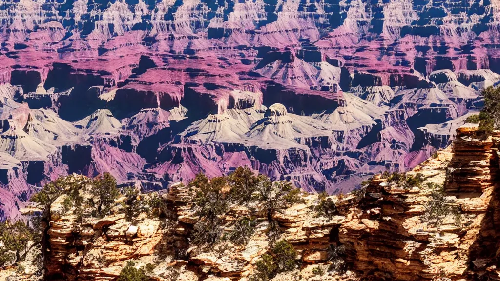 Prompt: an atmospheric film still by denis villeneuve featuring a dark gothic cathedral carved out of rock at the top of the grand canyon