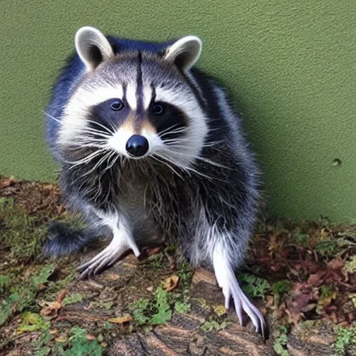 Image similar to a racoon dressed up as link, realistic.