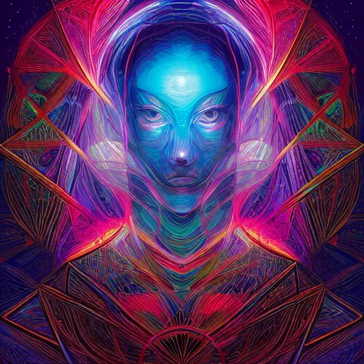 Image similar to beautiful portrait of intelligence, spatial space deformation in latent space, hologram, math art, astral plane, by artgerm and dan mumford and gustave dore, artstation