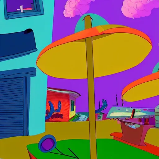 Prompt: a beautiful scene from the film of day of the tentacle by lucasarts