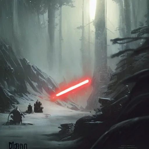 Image similar to star wars return of the jedi concept poster by greg rutkowski