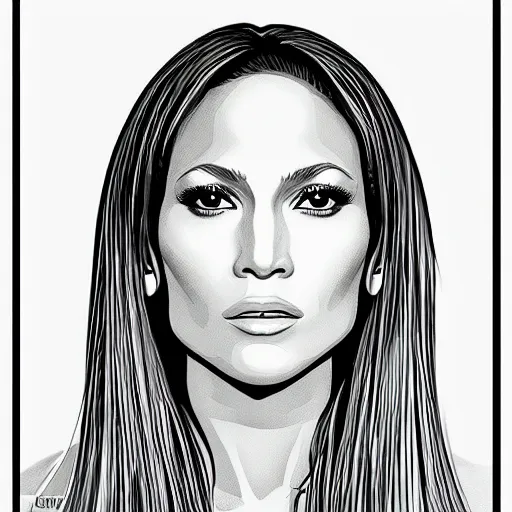 Image similar to “ jennifer lopez retro minimalist portrait by jean giraud, moebius starwatcher comic, sharp, smooth face, 8 k ”