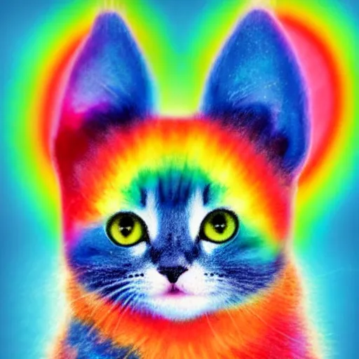 Image similar to rainbow cosmic cute kitten