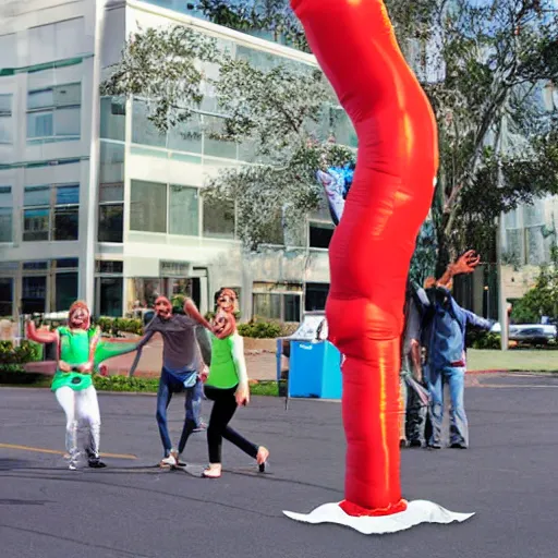 Prompt: wacky waving inflatable arm flailing tube man, photograph