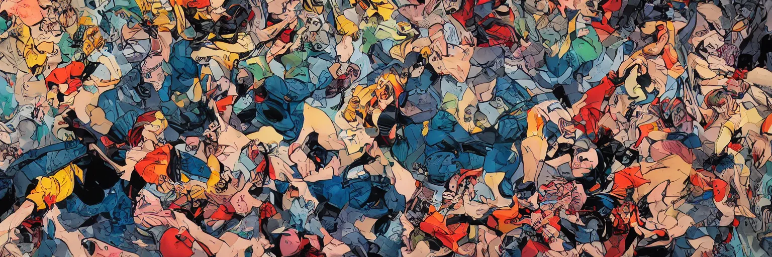 Image similar to abstract comic book art, modern art, Clay Mann, Elsa Charretier, Bilquis Evely