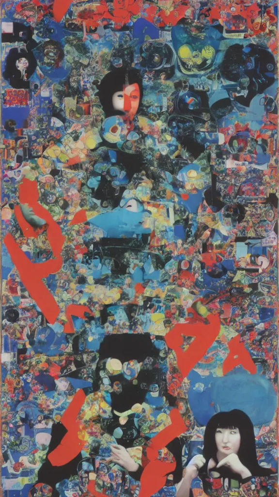 Image similar to the future, mixed media, esoteric, wallpaper, by tadanori yokoo, nam june paik, mariko mori