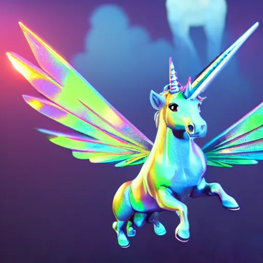 Image similar to a macroshot of a holographic unicorn cell, unreal engine 5, cinematic