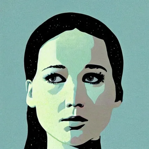 Image similar to Jennifer Lawrence. Portrait by Karel Thole.