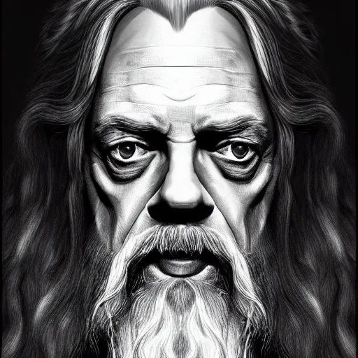 Prompt: portrait of Steve buscemi as Gandalf. intricate artwork. trending on artstation, very coherent symmetrical artwork. Peter Jackson, lord of the rings, return of the king. cinematic, high detail, photography, 8k, iridescent accents