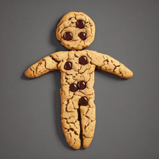 Image similar to human made of cookie, extremely detailed, 8k, trending on Artstation