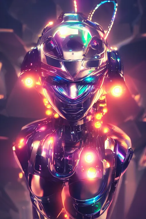 Prompt: a highly detailed portrait of a kpop idol mecha lady in spiked cyberpunk bioarmor trending on artstation by yoshitake amano, holographic undertones, octane rendered, highly saturated colors, futuristic, 2 k aesthetic, dramatic lighting, 4 k