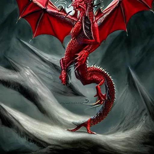 Image similar to red dragon, fantasy, dnd, dnd beyond
