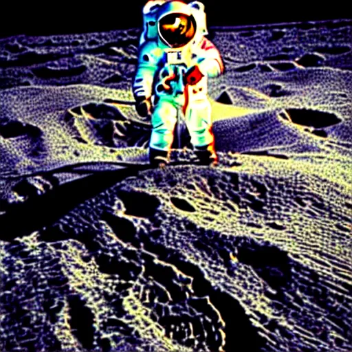 Image similar to a black and white photo of the man on the moon