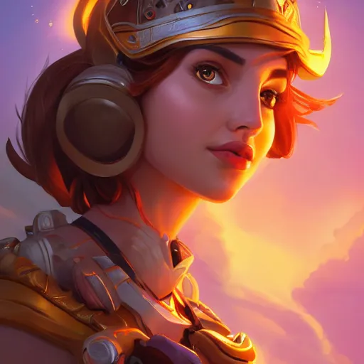 Image similar to Portrait of Ana de Armas as Athena, a full powered goddess, shining eyes, fiery menacing face, mattepainting concept Blizzard pixar maya engine on stylized background splash comics global illumination lighting artstation lois van baarle, ilya kuvshinov, rossdraws