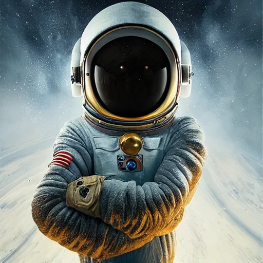 Prompt: michal karcz and dr seuss dark surrealism painting of an astronaut., detailed, elegant, intricate, 4 k, renaissance painting