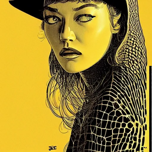 Image similar to “ gigi hadid retro minimalist portrait by jean giraud, moebius starwatcher comic, 8 k ”