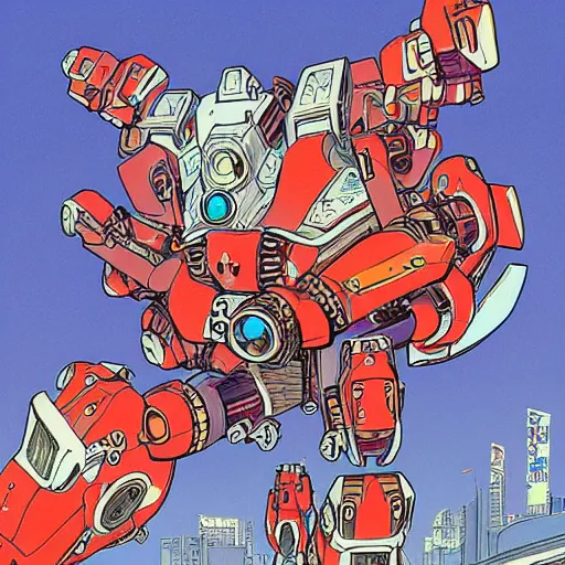 Image similar to crab mech on rollers by shirow masamune and moebius