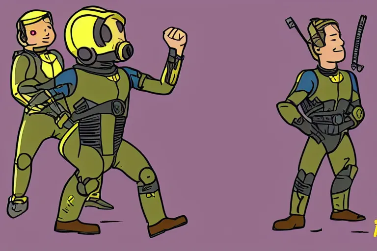 Image similar to ant man as a vault boy from fallout, pipboy art, highly detailed