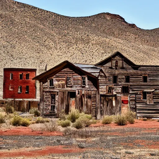 Prompt: an old west ghost town, by ivan albright