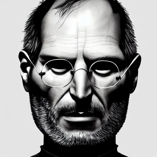 Image similar to steve jobs head in jar, concept art of biological hacking by giger and jama jurabaev, still film, cinematic shot, brush hard, artstation, for aaa game, high quality, brush stroke