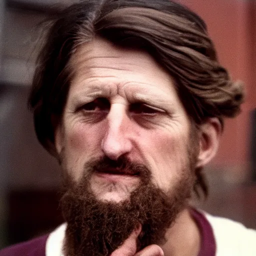 Prompt: Senator John Kennedy as a disheveled homeless man. CineStill