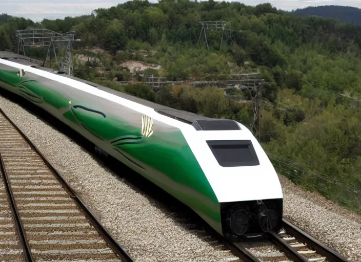 Image similar to A train that looks like a snake. This advanced train was designed to look like a snake.