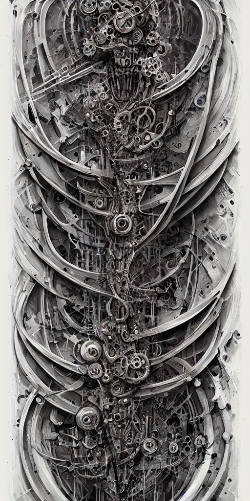 Image similar to biomechanical typography by hr giger and james jean and andreas rocha