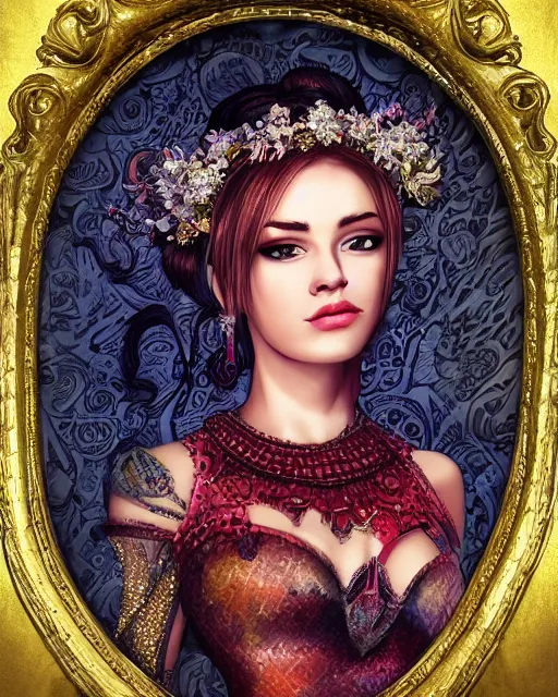 Prompt: a beautiful female fantasy portrait