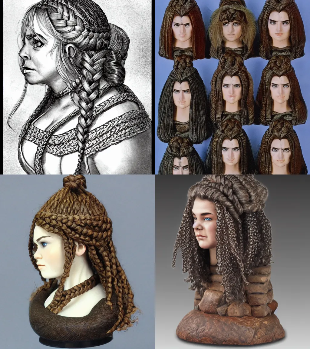 Prompt: plump female dwarven noblewoman | complex braided hairstyle | hyperdetailed | larry elmore | bust portrait | dungeons and dragons |